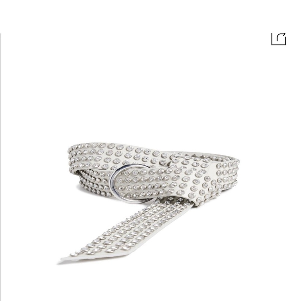 B-Low the Belt Mia Crystal Silver Studded Belt